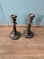 Antieke Verzilverde Kandelaars Dickinson Sheffield 1875, Ophalen of Verzenden, Zilver