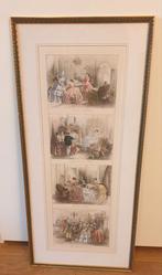 Houten lijst met gouden rand klassiek jaren 1950. Litho Fran, Ophalen