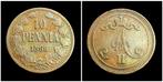Finland - oude 10 Pennia 1866 -12,8 gr koper zf (5781 Zeldza, Ophalen of Verzenden, Overige landen, Losse munt