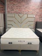 Opbergbed met extra grote hoofdbord 160 x 200, Ophalen of Verzenden, Stof, 160 cm, Nieuw
