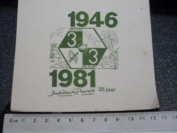 sticker oud 3  sumatra jubileum reunie 35 jaar 1981 logo beschikbaar voor biedingen