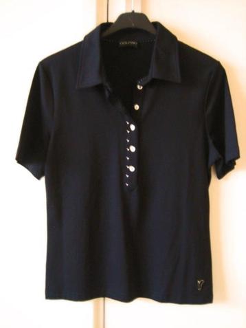 Zeer mooi diepzwart poloshirt met studs GOLFINO 40 snazzeys beschikbaar voor biedingen