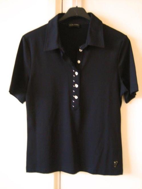 Zeer mooi diepzwart poloshirt met studs GOLFINO 40 snazzeys, Kleding | Dames, T-shirts, Nieuw, Maat 38/40 (M), Zwart, Korte mouw