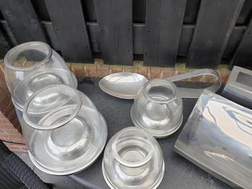 Aluminium Decoratie Set: Windlichten, Schaal, Lepel beschikbaar voor biedingen