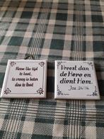 twee tegels met gezegde, Huis en Inrichting, Ophalen, Zo goed als nieuw