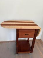 Keukentrolly van Mahonie hout zelfgemaakt, Huis en Inrichting, Tafels | Sidetables, Overige materialen, 100 tot 150 cm, Zo goed als nieuw