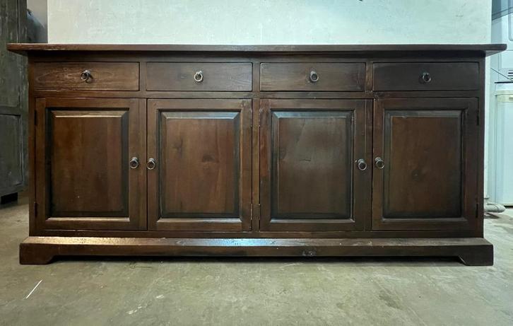 Koloniaal dressoir massief teakhout 200x90x45, Huis en Inrichting, Kasten | Dressoirs, Zo goed als nieuw, 150 tot 200 cm, 25 tot 50 cm