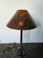 Vintage schemerlamp met handbeschilderd fruit stilleven, Huis en Inrichting, 50 tot 75 cm, Antiek klassiek, Ophalen of Verzenden