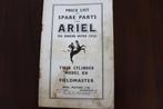 Ariel 1956 twin Field Master model KH parts list, Motoren, Overige merken