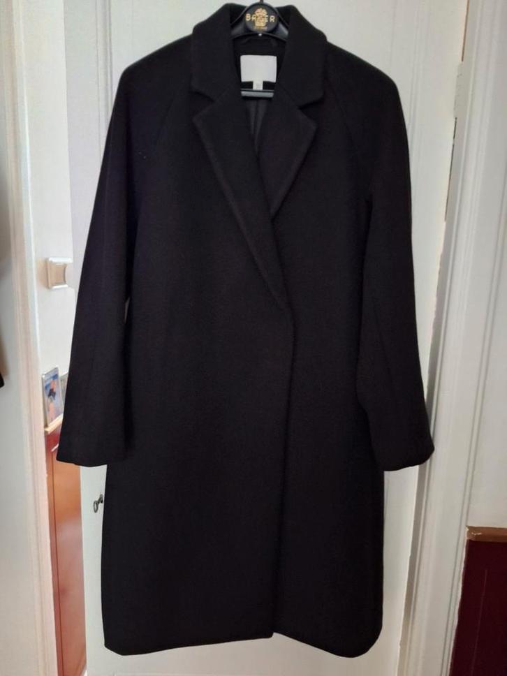 H&M zwarte double breasted winterjas XS, Kleding | Dames, Jassen | Winter, Ophalen of Verzenden