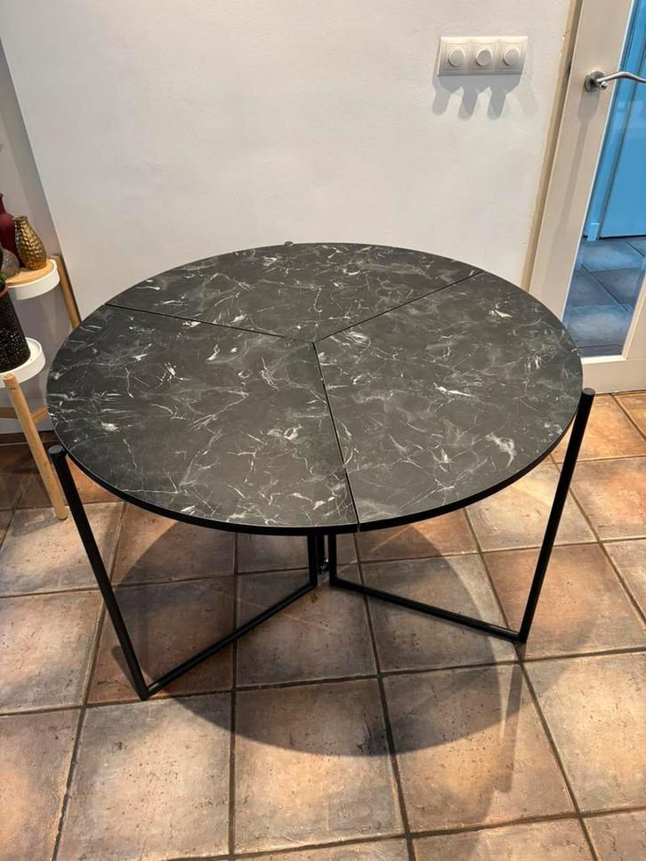 NIEUW inklapbare eettafel Marmerlook!, Huis en Inrichting, Tafels | Eettafels, Nieuw, Metaal, Ophalen of Verzenden