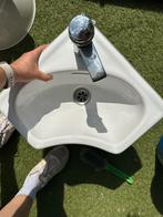 Wasbak, fonteintje hoek toilet, Ophalen, Gebruikt, Steen, Wastafel