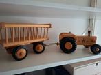 Houten tractor met kar, Ophalen, Gebruikt, Jongen of Meisje