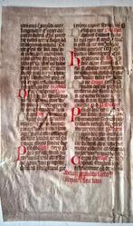 Middeleeuws manuscript op perkament, Bijbel tekst, 15e eeuw, Antiek en Kunst, Antiek | Boeken en Bijbels, Verzenden