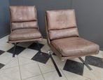 1964 COR Reinhold & Schröpfer 2 swing FAUTEUILS chroom LEER, Ophalen, Gebruikt, Vintage, 75 tot 100 cm