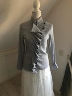 Donkergrijs gestreepte blouse maat 40, Verzenden, Zo goed als nieuw, Maat 38/40 (M), Grijs