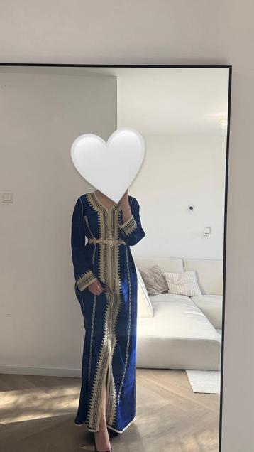 Marokkanse Kaftan donkerblauw met gouden sfiffa - Nieuw beschikbaar voor biedingen