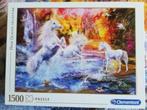 Puzzel 1500 stukjes: Wild Unicorns, Ophalen of Verzenden, 500 t/m 1500 stukjes, Zo goed als nieuw, Legpuzzel