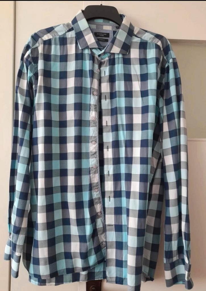 Giordano overhemd XXL - als nieuw!, Kleding | Heren, Overhemden, Zo goed als nieuw, Blauw, Ophalen of Verzenden