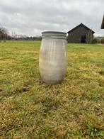 Bloempot grijs, Tuin en Terras, Bloempotten, 25 tot 40 cm, Steen, Gebruikt, Rond