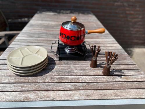 Vintage fondueset, Huis en Inrichting, Keuken | Potten en Pannen, Zo goed als nieuw, Overige materialen, Ophalen of Verzenden