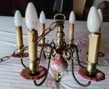 Hanglamp messing/porselein beschikbaar voor biedingen