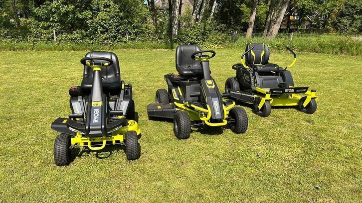 ✅ diverse Ryobi accu zitmaaiers op voorraad ✅, Tuin en Terras, Zitmaaiers, Nieuw, 90 tot 120 cm, Mulchfunctie, Ophalen