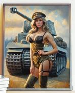 [Grote Poster] Leger Sexy Pin up Tank mancave ww2 Affiche, Verzenden, Landmacht, Nederland, Foto of Poster