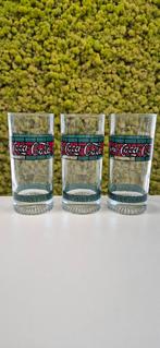 Retro Coca-Cola glazen set Tiffany Style, Ophalen of Verzenden, Zo goed als nieuw, Frisdrankglas