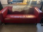 Gratis IKEA Klippan bank - rood leer, Huis en Inrichting, Banken | Bankstellen, Ophalen, Gebruikt, Tweepersoons, Leer