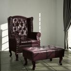 Comfortabele Chesterfield Fauteuil Inclusief Voetenbank, Ophalen of Verzenden, Nieuw