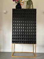 Zwart met gouden Kabinet, Huis en Inrichting, Kasten | Wandmeubels, Ophalen, Zo goed als nieuw, Minder dan 150 cm, Metaal