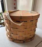 Vintage gietijzeren fondueset in de orginele mand, Ophalen of Verzenden, Gebruikt, Brander, Fonduepan