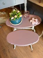 Ovale Bijzettafeltjes Set - Vintage Stijl beschikbaar!, Huis en Inrichting, Tafels | Bijzettafels, Minder dan 45 cm, Minder dan 55 cm