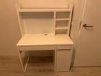IKEA Micke Bureau met Opbouwdeel - Wit, Huis en Inrichting, Bureaus, Ophalen, Gebruikt, Bureau
