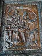 Franse messing reliéf taverne scéne, Ophalen of Verzenden