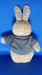 Vintage Konijn knuffel, bruin met rib vest. 29 cm. T1, Tweedehands verkoop, Tweedehands verkoop, Gebruikt, Konijn