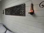 Groot (165 cm) oud houten wandpaneel oosters sober sleets, Ophalen