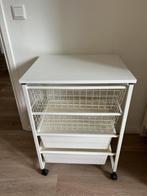 Opbergkast op Wielen - Wit, Ophalen, 50 tot 100 cm, Zo goed als nieuw, 3 of 4 laden