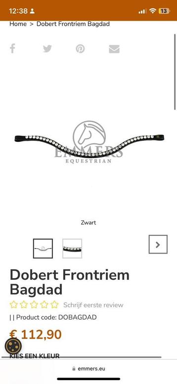 Dobert frontriem crystal full zwart beschikbaar voor biedingen
