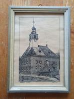 Orig. Pen tekening inkt raadhuis Winkel Gerrit de Jong, Antiek en Kunst, Ophalen