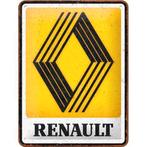 Renault logo geel relief reclamebord van metaal wandbord