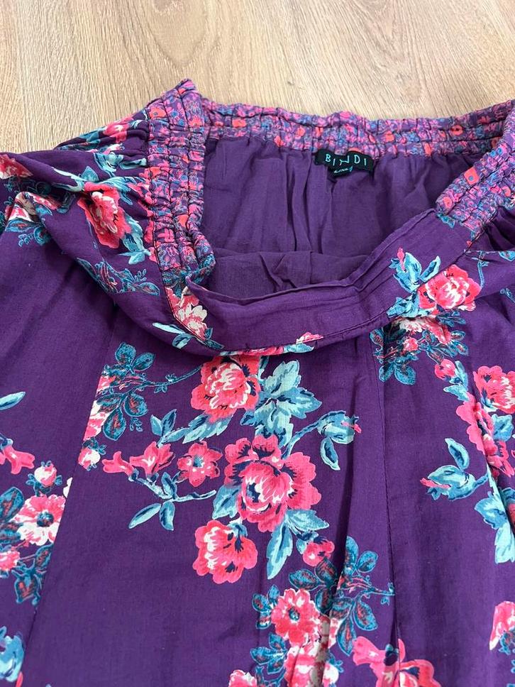 Bindi paarse roze bloemen rok gypsy hippy l/xl, Kleding | Dames, Rokken, Zo goed als nieuw, Maat 42/44 (L), Paars, Onder de knie