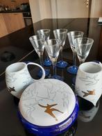 Artihove, 6 likeurglaasjes, bonbonière, 2 mokken ONGEBRUIKT, Ophalen of Verzenden, Zo goed als nieuw, Porselein, Glas of Glazen
