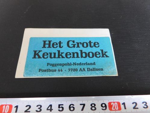 sticker dalfsen het grote keukenboek poggenpohl (blauw), Verzamelen, Stickers, Zo goed als nieuw, Bedrijf of Vereniging, Ophalen