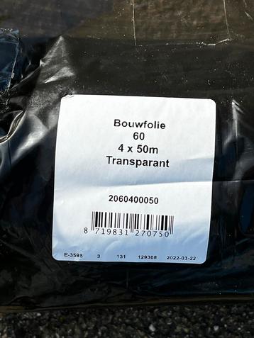 Bouwfolie Transparant - 4m breed, 40+ meter beschikbaar voor biedingen