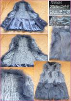 Grijze gilet van konijnen en wasbeer bont maat L nieuw, Kleding | Dames, Ophalen of Verzenden, Nieuw, Maat 42/44 (L), Grijs