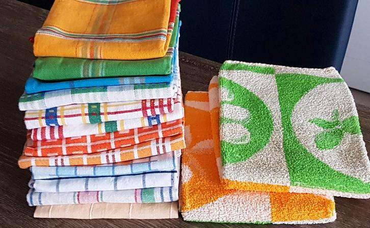 Vintage theedoeken, Huis en Inrichting, Keuken | Textiel, Zo goed als nieuw, Theedoek of Handdoek, Overige kleuren, Ophalen of Verzenden
