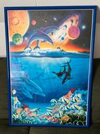 Zeldzame poster ‘Cosmic Dolphins’ – Robin Koni (1997), Ophalen of Verzenden, Zo goed als nieuw, Rechthoekig Staand