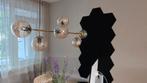 Eettafel lamp met 7 bollen (amber kleur glas), Ophalen, Zo goed als nieuw, Glas